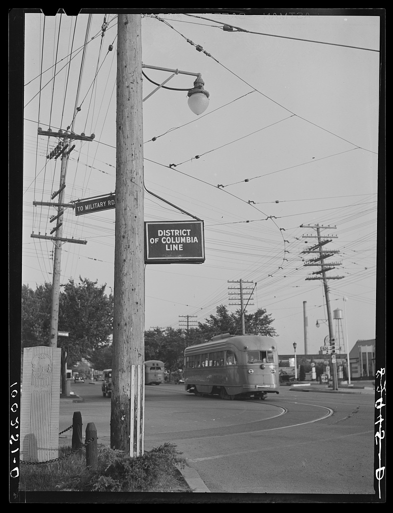 District of Columbia and Maryland boundary at Wisconsin Avenue, 1942